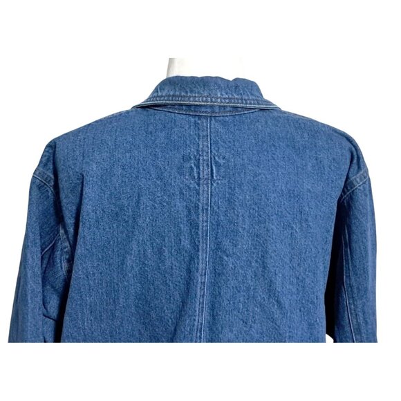 Vintage Sunbelt Long Denim Jean Jacket Duster Coat One Size Excellent Oversized - Picture 7 of 9